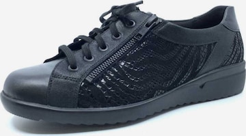 SOLIDUS Athletic Lace-Up Shoes in Black: front