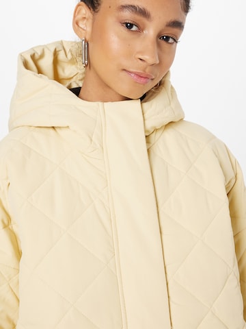 Monki Between-Seasons Coat in Yellow