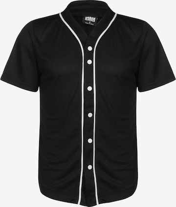 Regular fit Camicia 'Baseball' di Urban Classics in nero: frontale