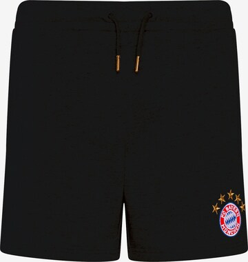 FC BAYERN MÜNCHEN Regular Workout Pants 'FC Bayern München' in Black: front