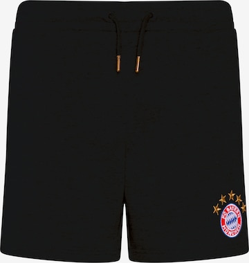 FC BAYERN MÜNCHEN Regular Workout Pants 'FC Bayern München' in Black: front