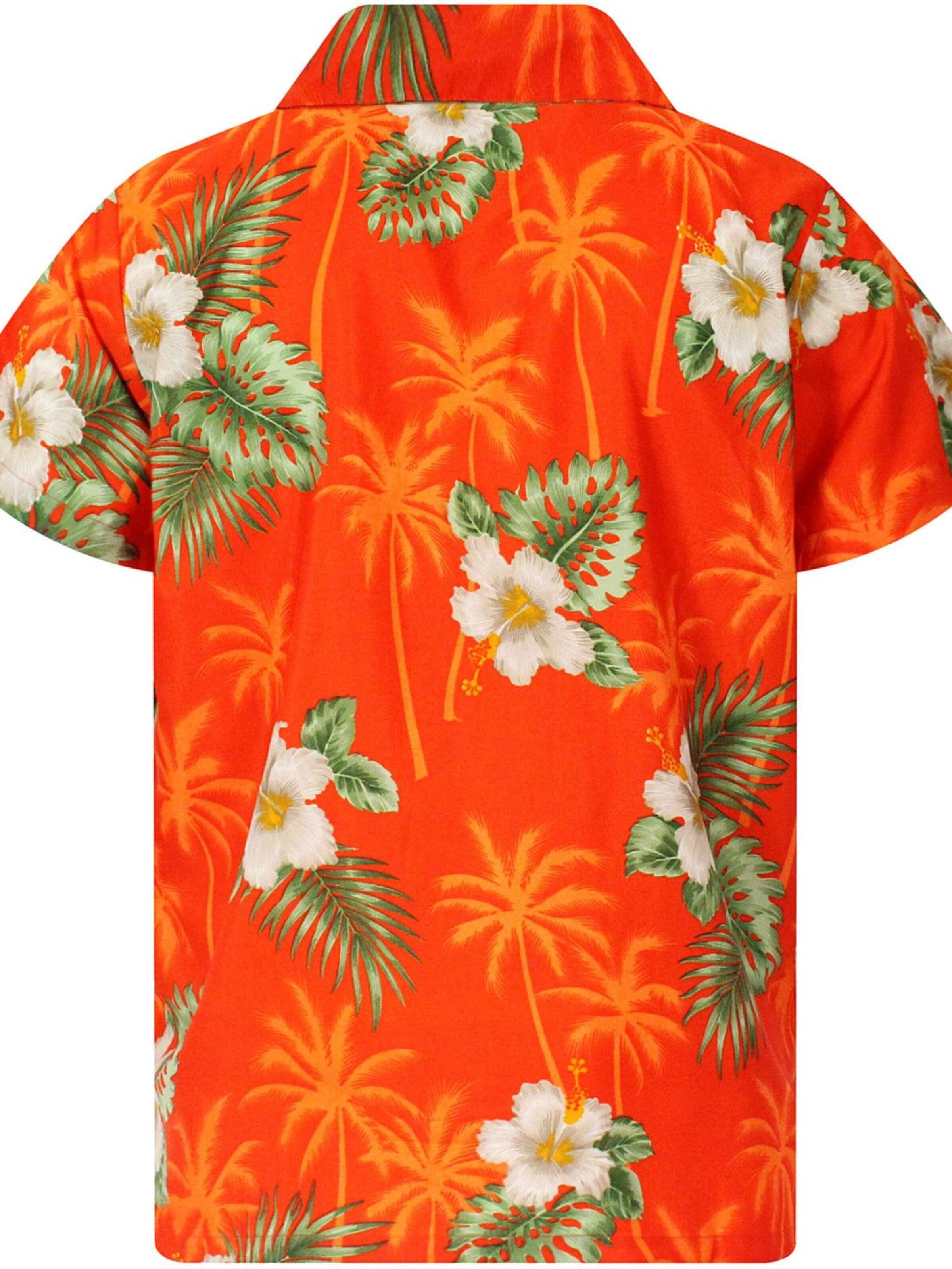 King Kameha Shirt 'Small Flower'‌‌‌‌‌‌‌‌ in Orange