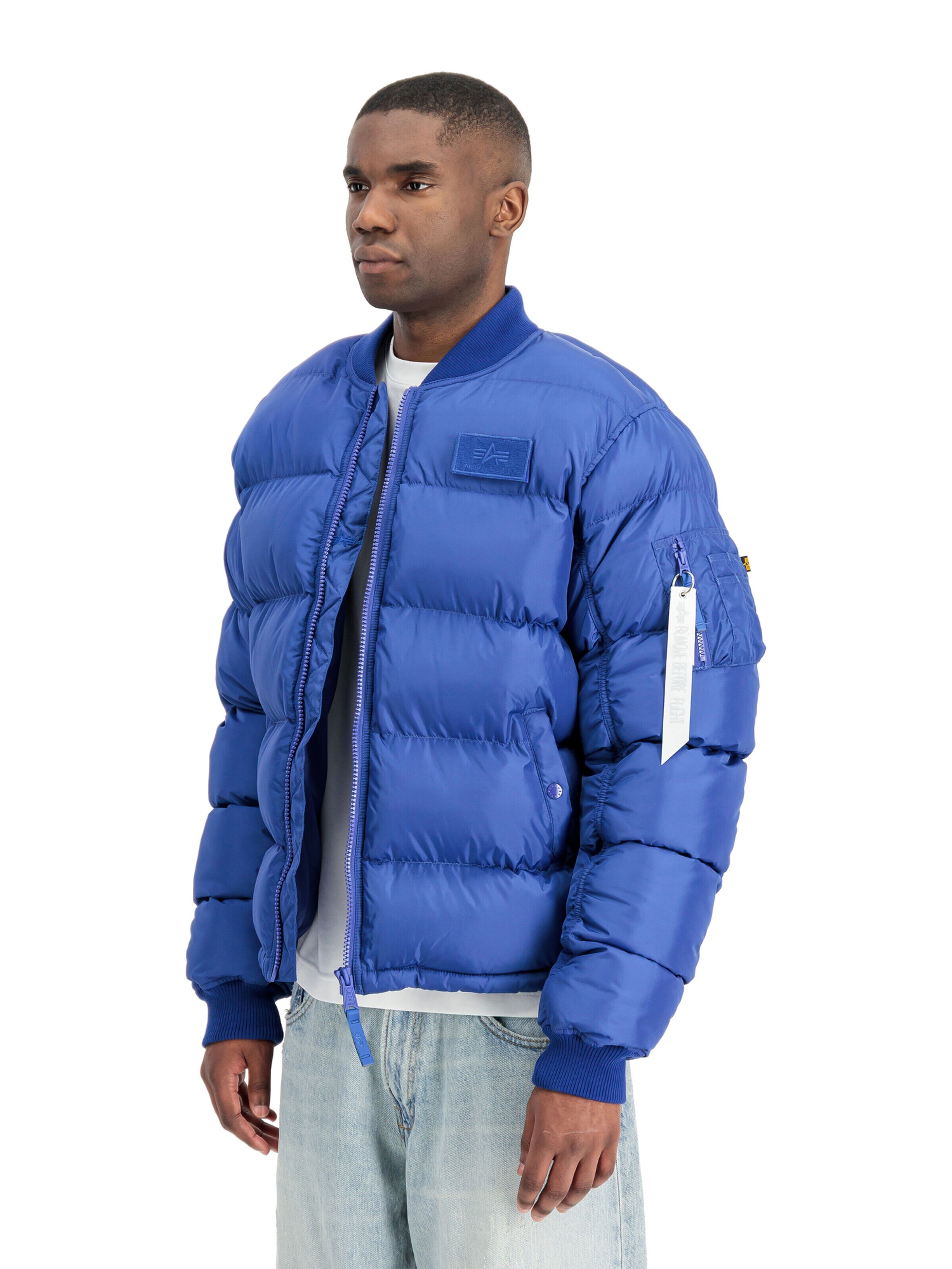 ALPHA INDUSTRIES Winter Jacket 'MA-1' in Blue