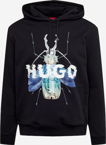 HUGO Red Sweatshirt 'Dyberbug' in Black: front