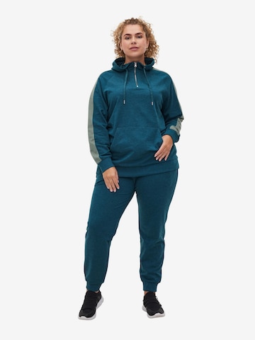 Active by Zizzi Tapered Sportbroek 'Cadalia' in Groen