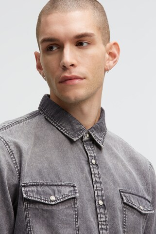 CAMP DAVID Regular fit Button Up Shirt in Grey