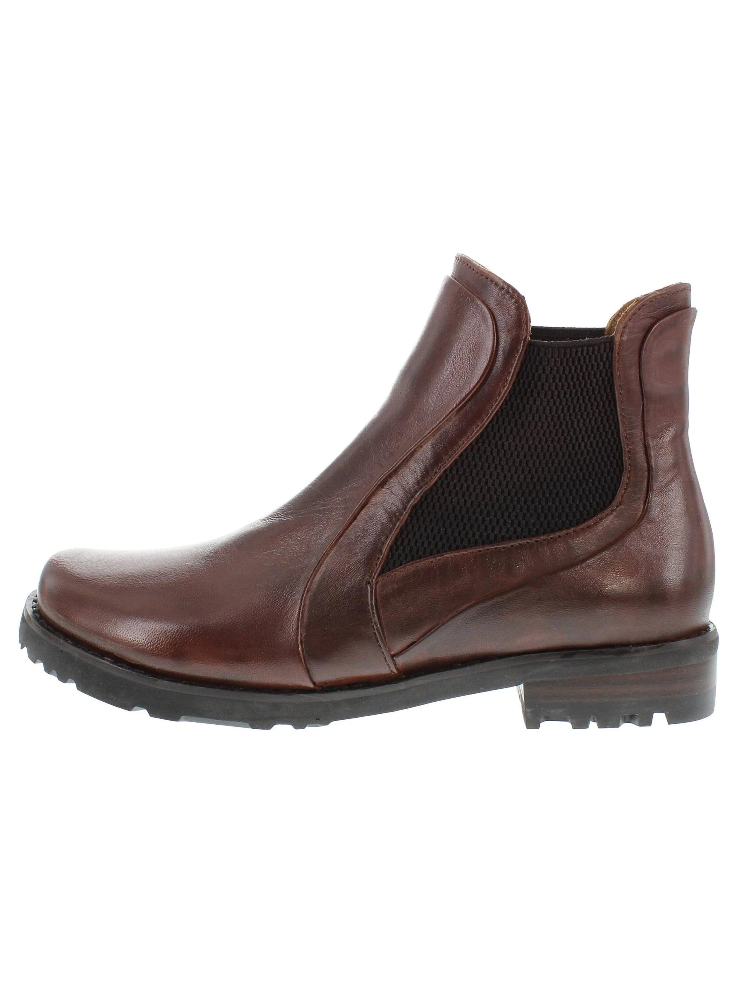 Everybody Ankle Boots 'TAMAYA - Kurzstiefelette mit Doppel-Elastik Einsatz und femininer Silhouette'‌‌‌‌‌ in Braun: Vorderseite