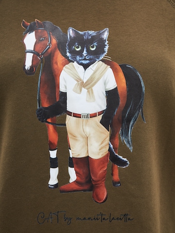 Felpa 'Rider Cat' di Cat e Lolette in verde