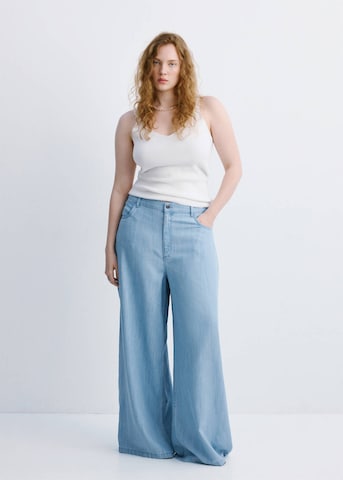 MANGO Wide Leg Jeans 'Eva' in Blau