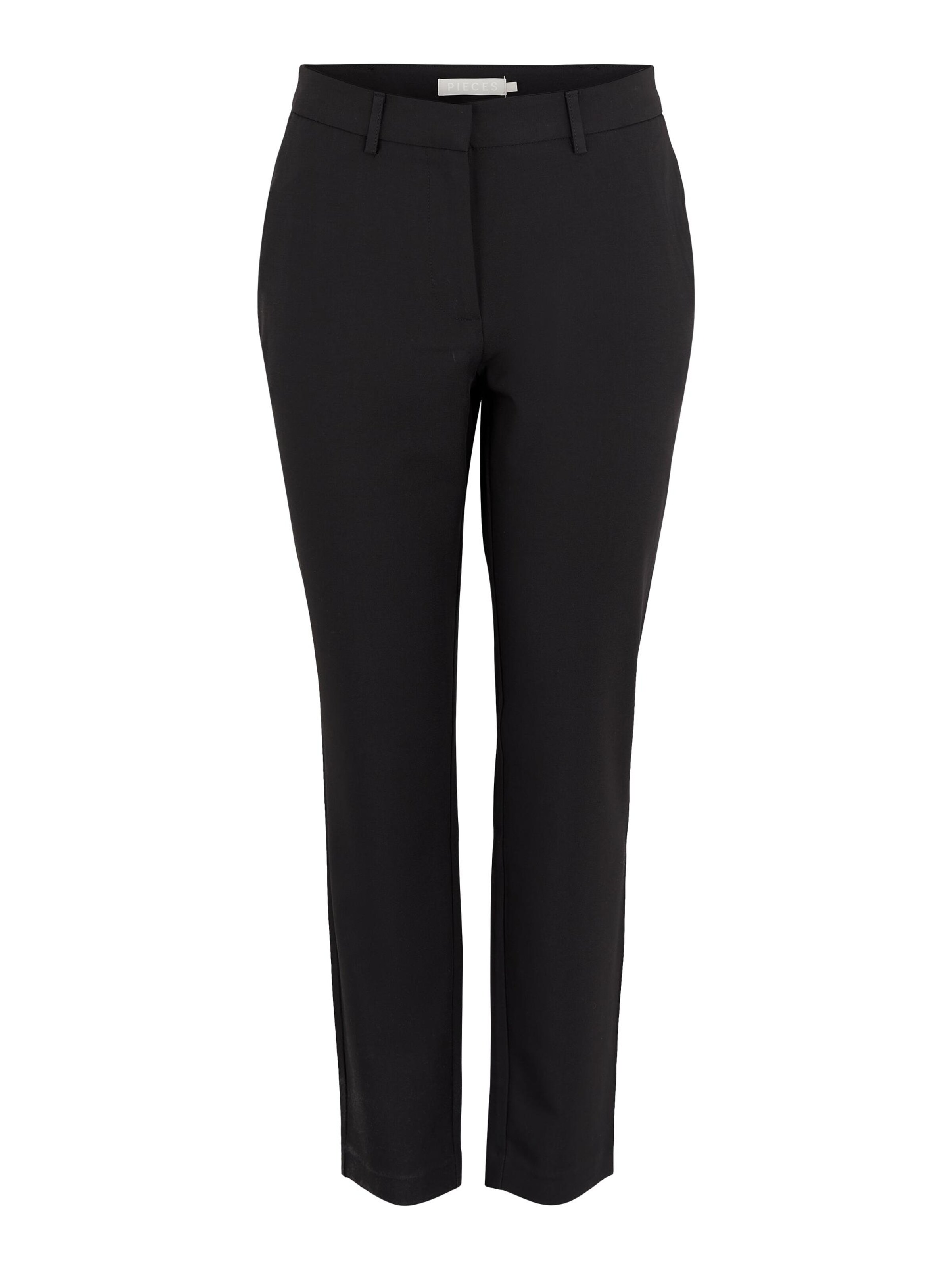 PIECES Liibuv Chino-püksid 'Bosella', värv must: eest vaates