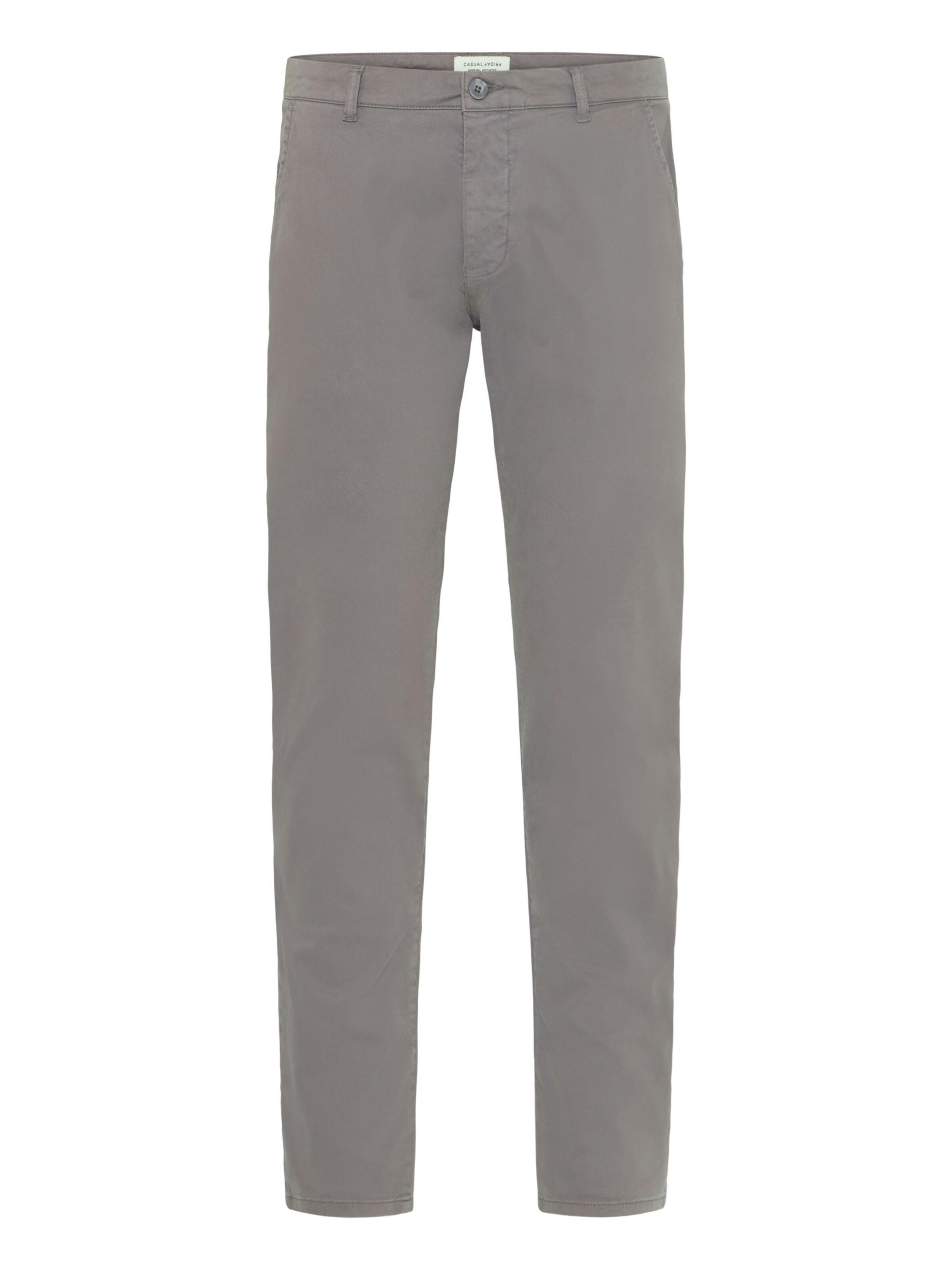 Casual Friday Slimfit Chino kalhoty 'Viggo' – šedá: přední strana