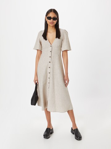 Monki Shirt Dress in Beige