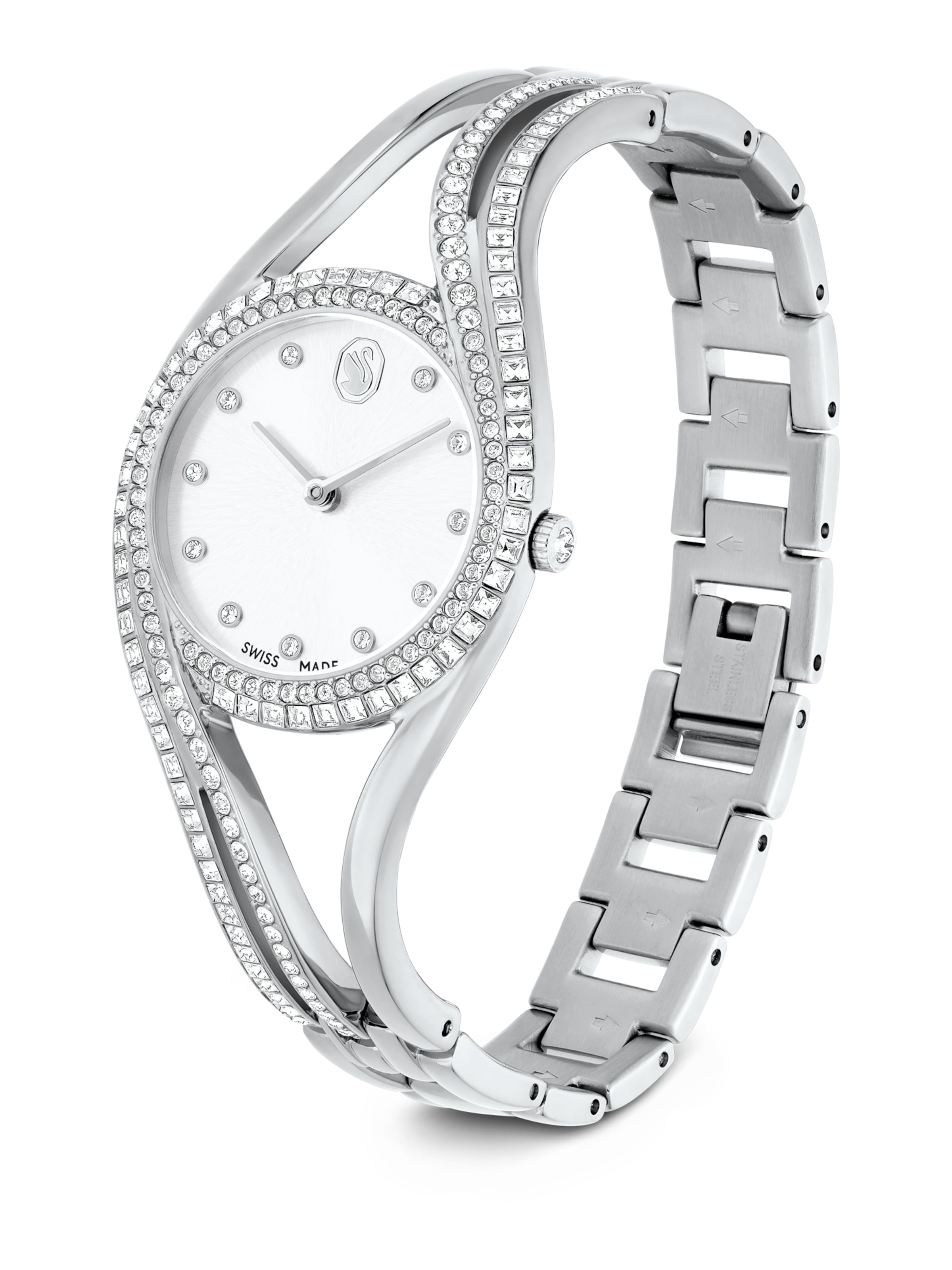 Montre à affichage analogique 'Hyperbola' Swarovski en argent : devant