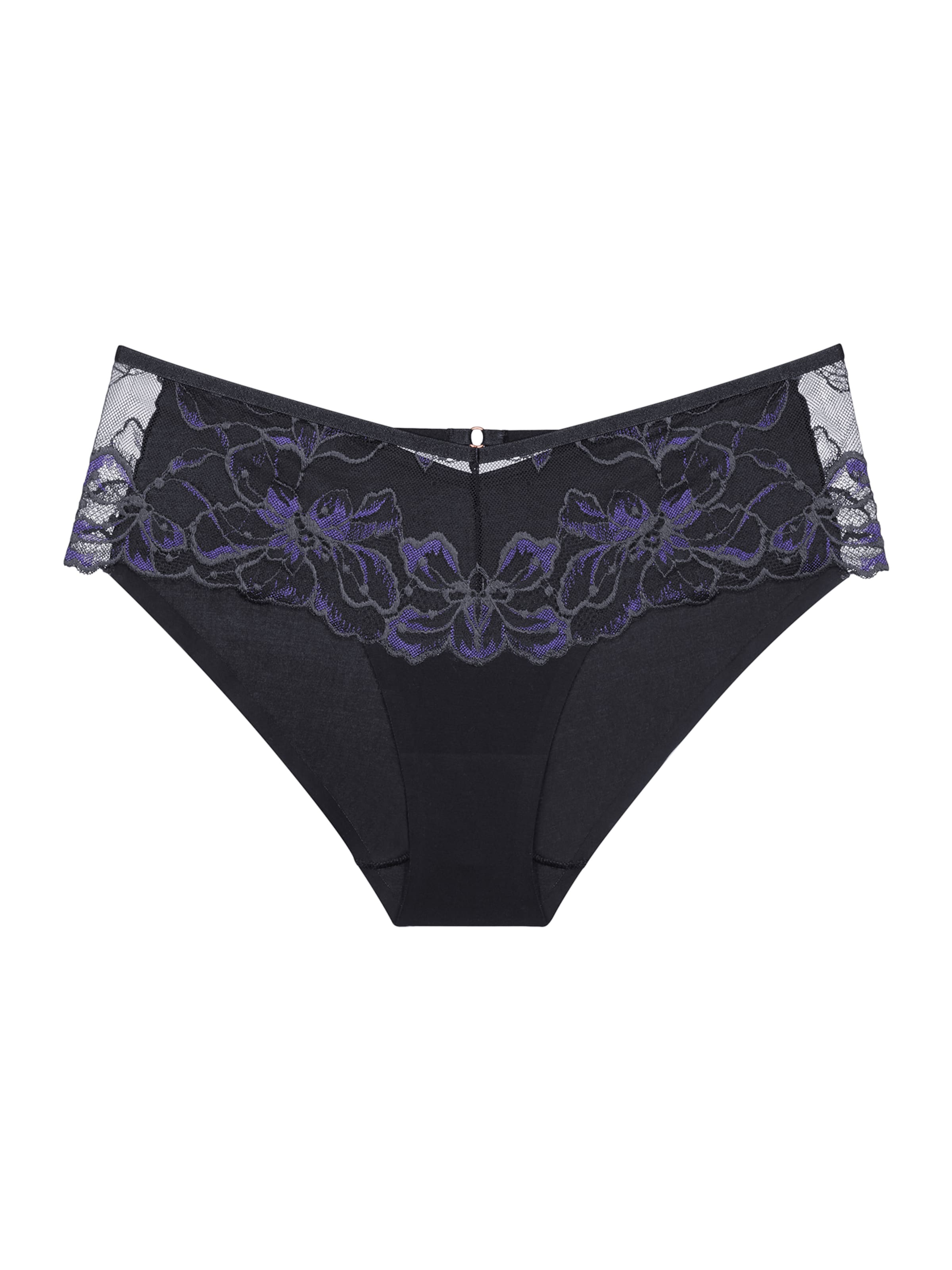 TRIUMPH - Cueca ' Wild Gardenia Florale ' em preto: frente