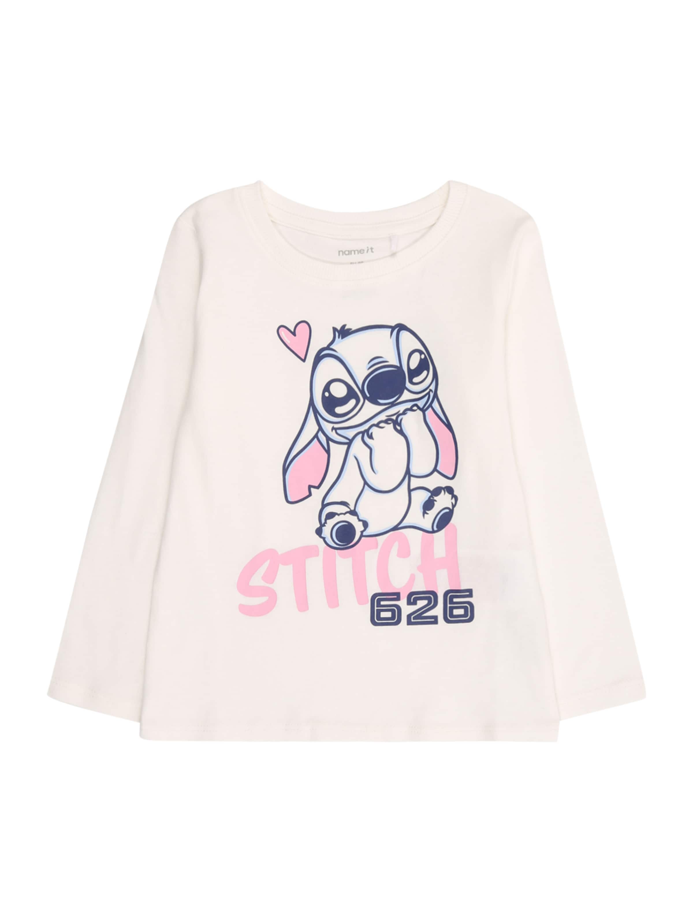 NAME IT Μπλουζάκι 'NMFVOSLA STITCH' σε λευκό: μπροστά