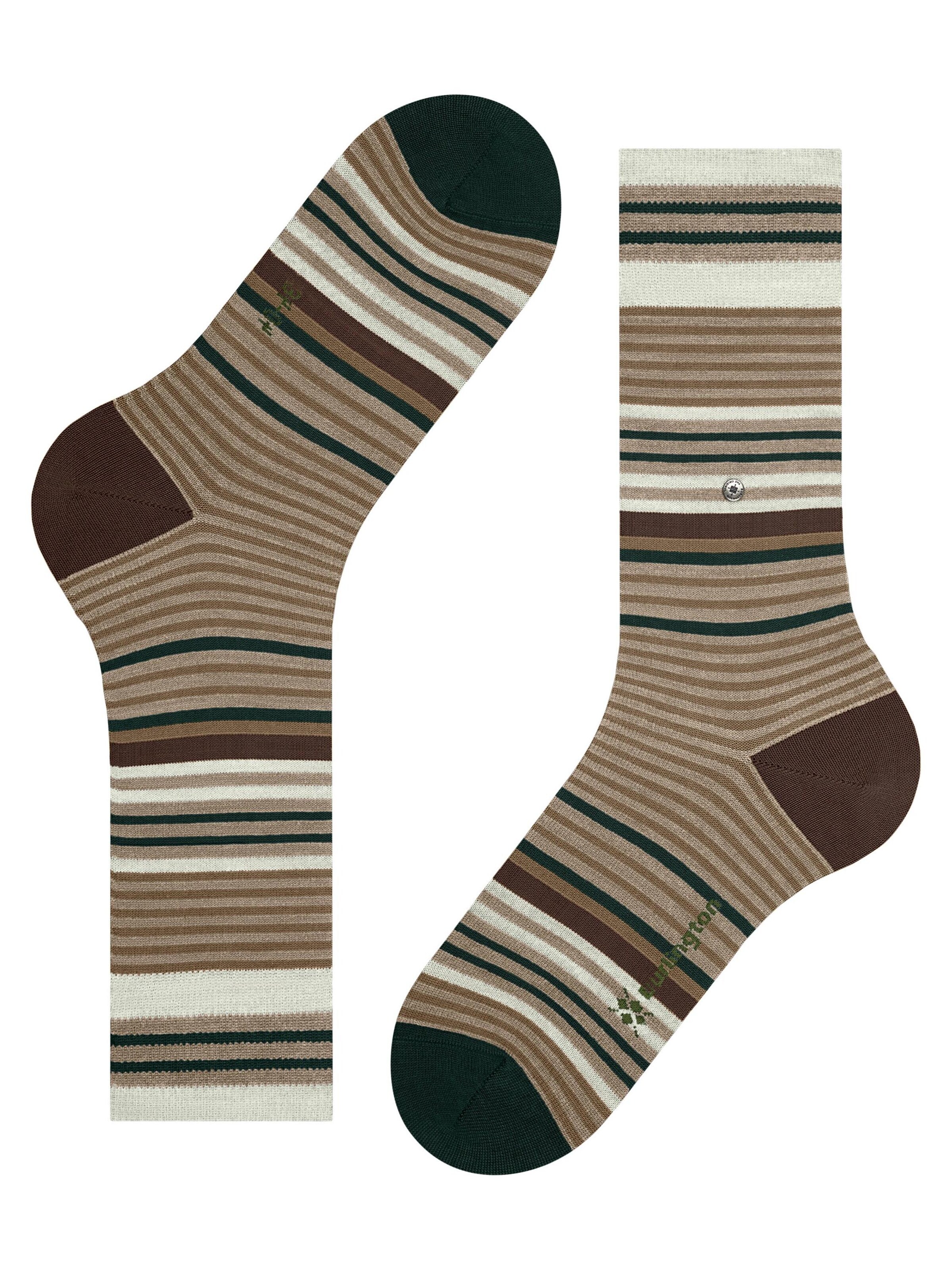 BURLINGTON Socks 'Stripe' in Brown