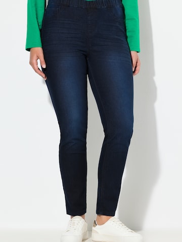 Skinny Jeggings 'Sienna' Ulla Popken en bleu : devant