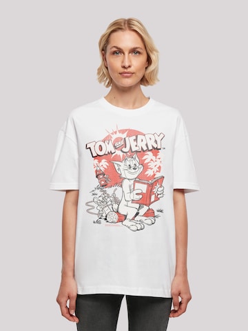 F4NT4STIC Shirt 'Tom Und Jerry Rocket Prank' in Wit: voorkant