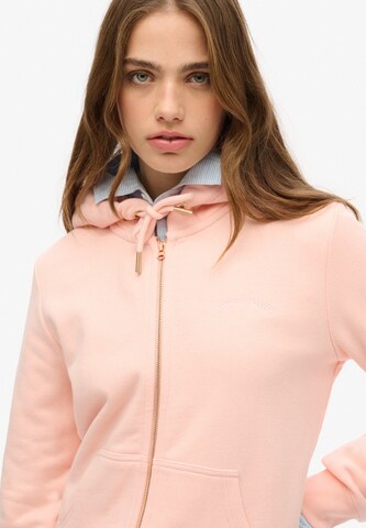 Giacca di felpa 'Essential' di Superdry in rosa