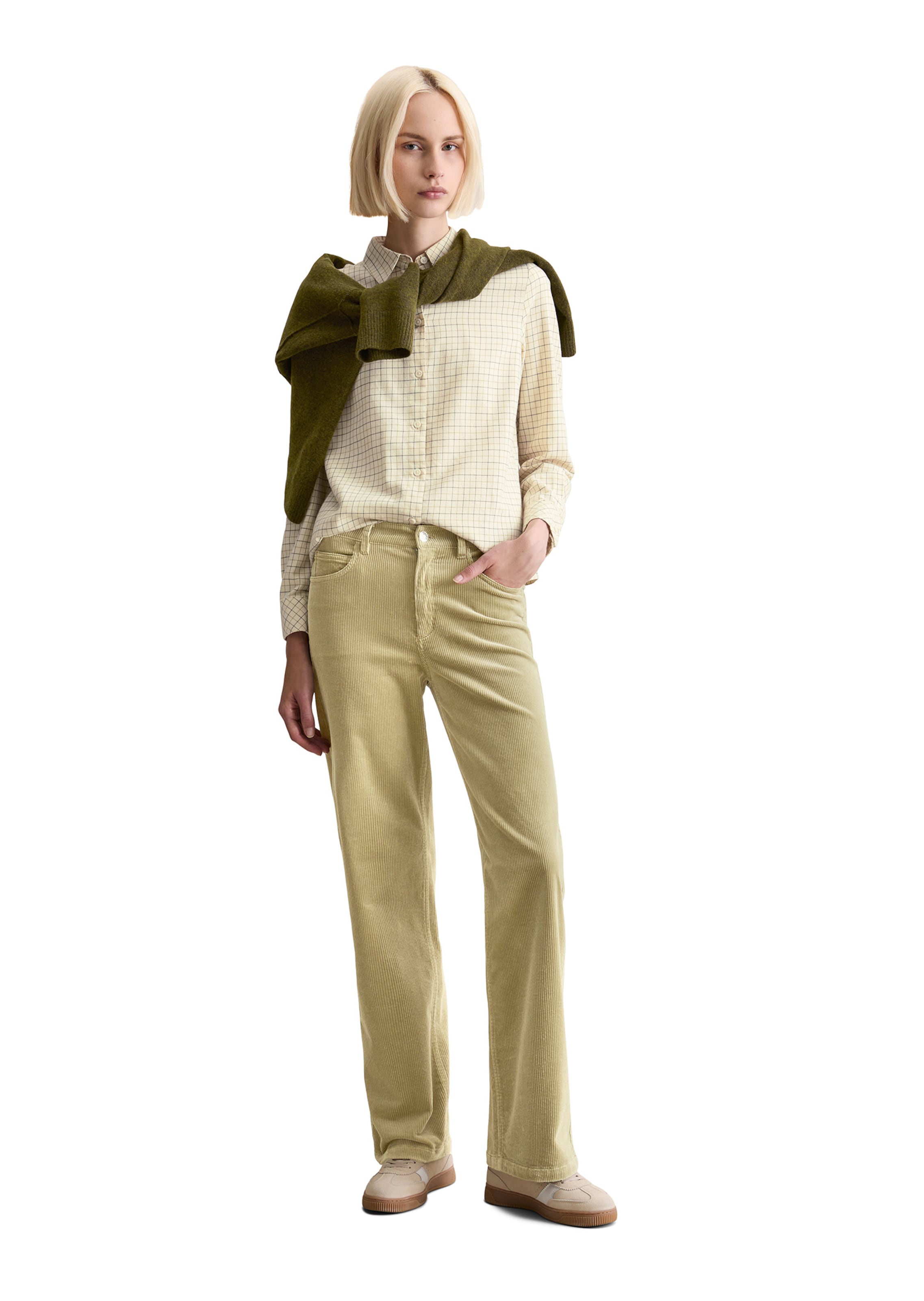 Marc O'Polo DENIM Široký strih Nohavice 'Tomma' - Zelená