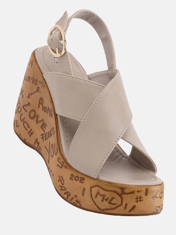 Limoya Sandals in Beige: front