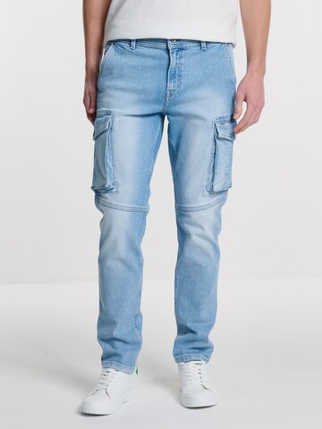 BIG STAR Slimfit Cargojeans in Blauw: voorkant