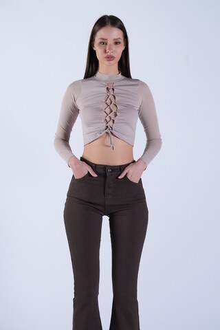 T-shirt Trend Alaçatı Stili en gris : devant