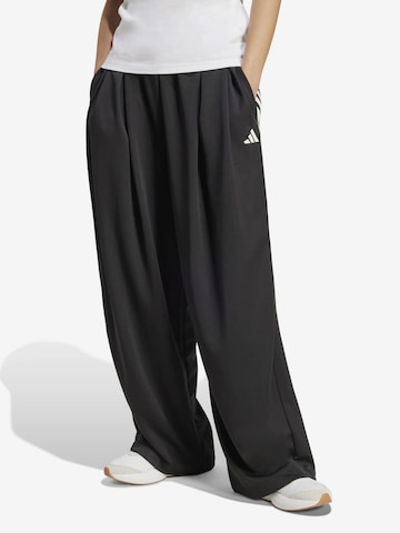 ADIDAS SPORTSWEARLoosefit Sportske hlače 'TIRO' - crna boja: prednji dio