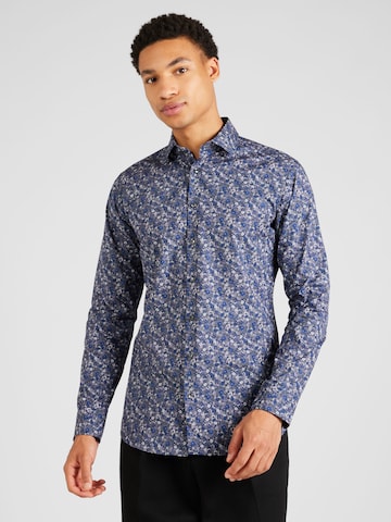 SEIDENSTICKER Slim fit Button Up Shirt 'Smart Essentials' in Grey: front
