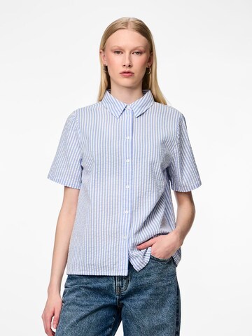 PIECES Blouse 'SALLY' in Blauw: voorkant