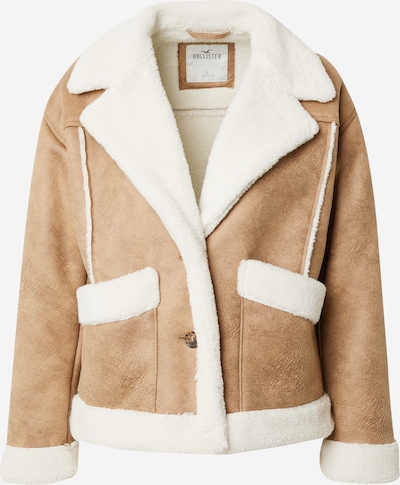 HOLLISTER Prehodna jakna | rjava / bela barva, Prikaz izdelka