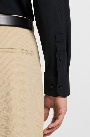BOSS Slim fit Button Up Shirt 'Hank' in Black