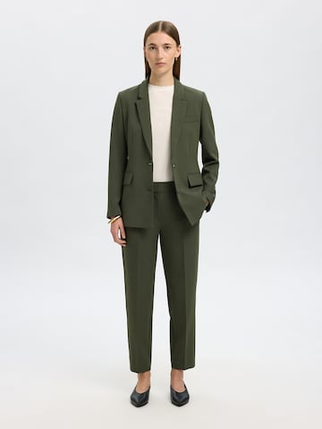 SELECTED Regular Trousers with creases 'SLFRITA-RIA' in Green
