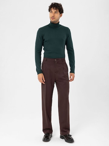 Regular Pantalon à pince Antioch en marron