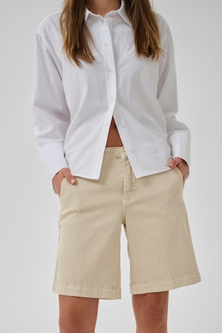 My Essential Wardrobe Loosefit Bukser med fals i beige: forside