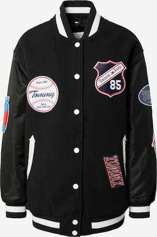 Tommy Jeans Tussenjas 'Letterman' in Zwart: voorkant