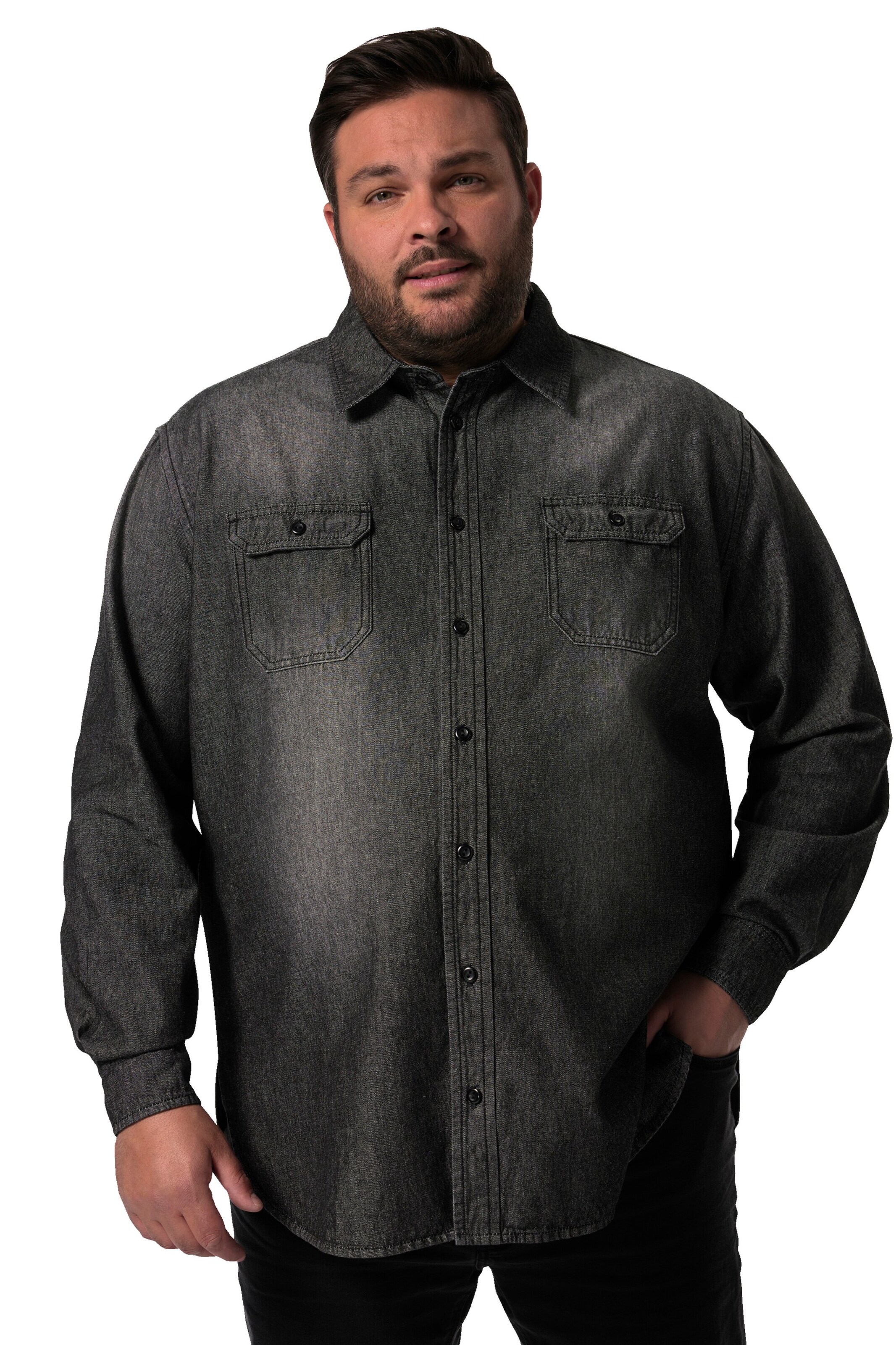 John F. Gee Regular fit Button Up Shirt in Grey: front