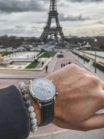 GT Collection - Reloj analógico 'SAPPHIRE CRYSTAL' en blanco