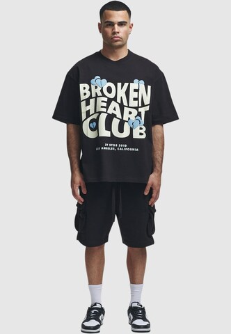2Y Studios Shirt 'Broken Heart Club' in Zwart