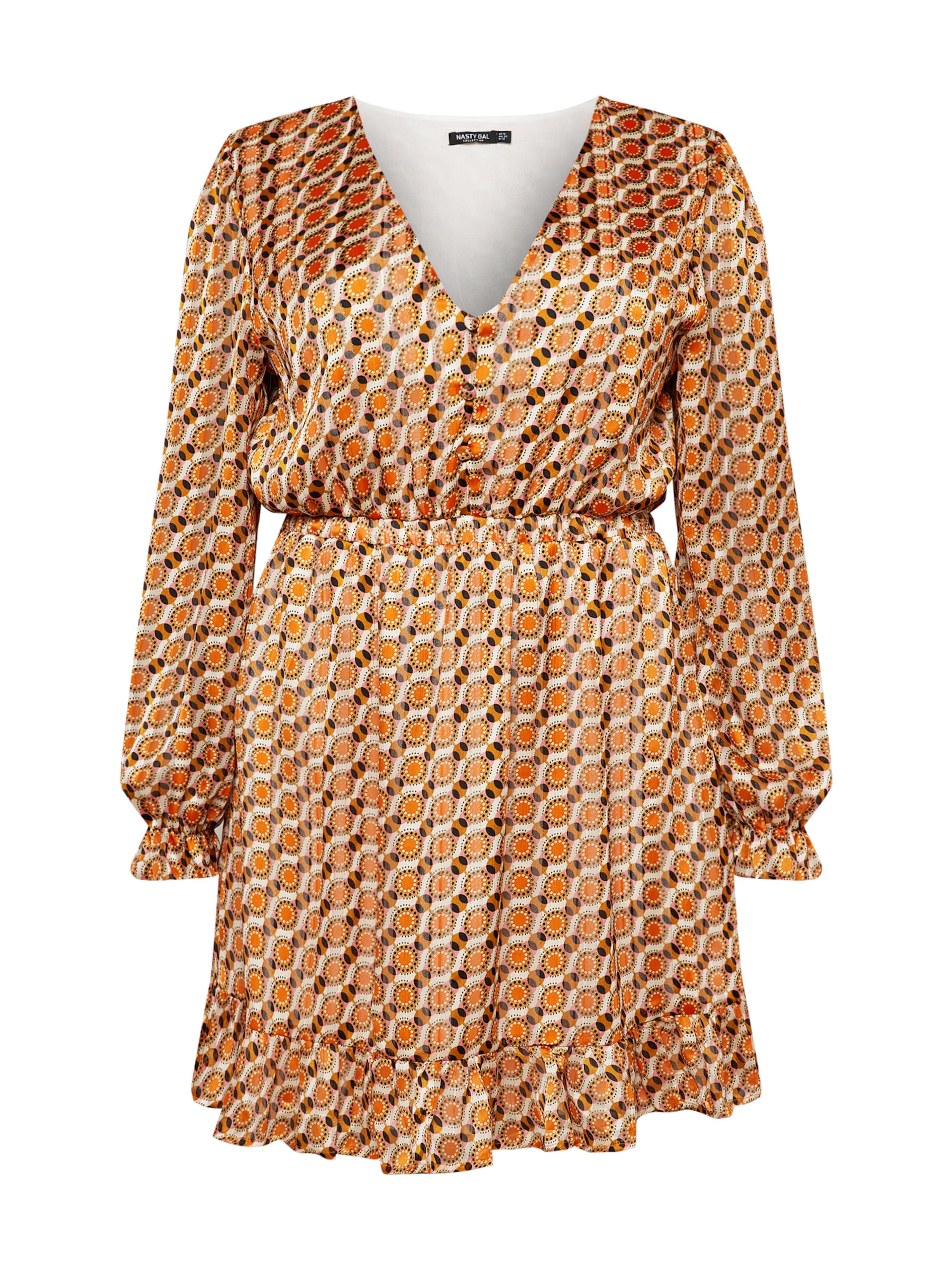 Nasty Gal Plus Рокля в оранжево: отпред