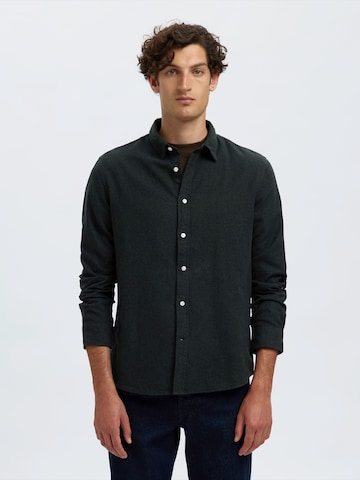 SELECTED Regular fit Риза 'SLHREGNoah' в зелено: отпред