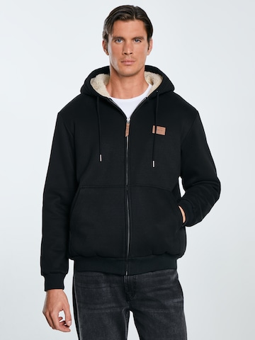 BIG STAR Zip-Up Hoodie 'MILAR' in Black: front
