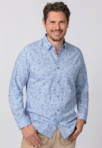 STOCKERPOINT Comfort fit Klederdracht overhemd 'Theo' in Blauw: voorkant