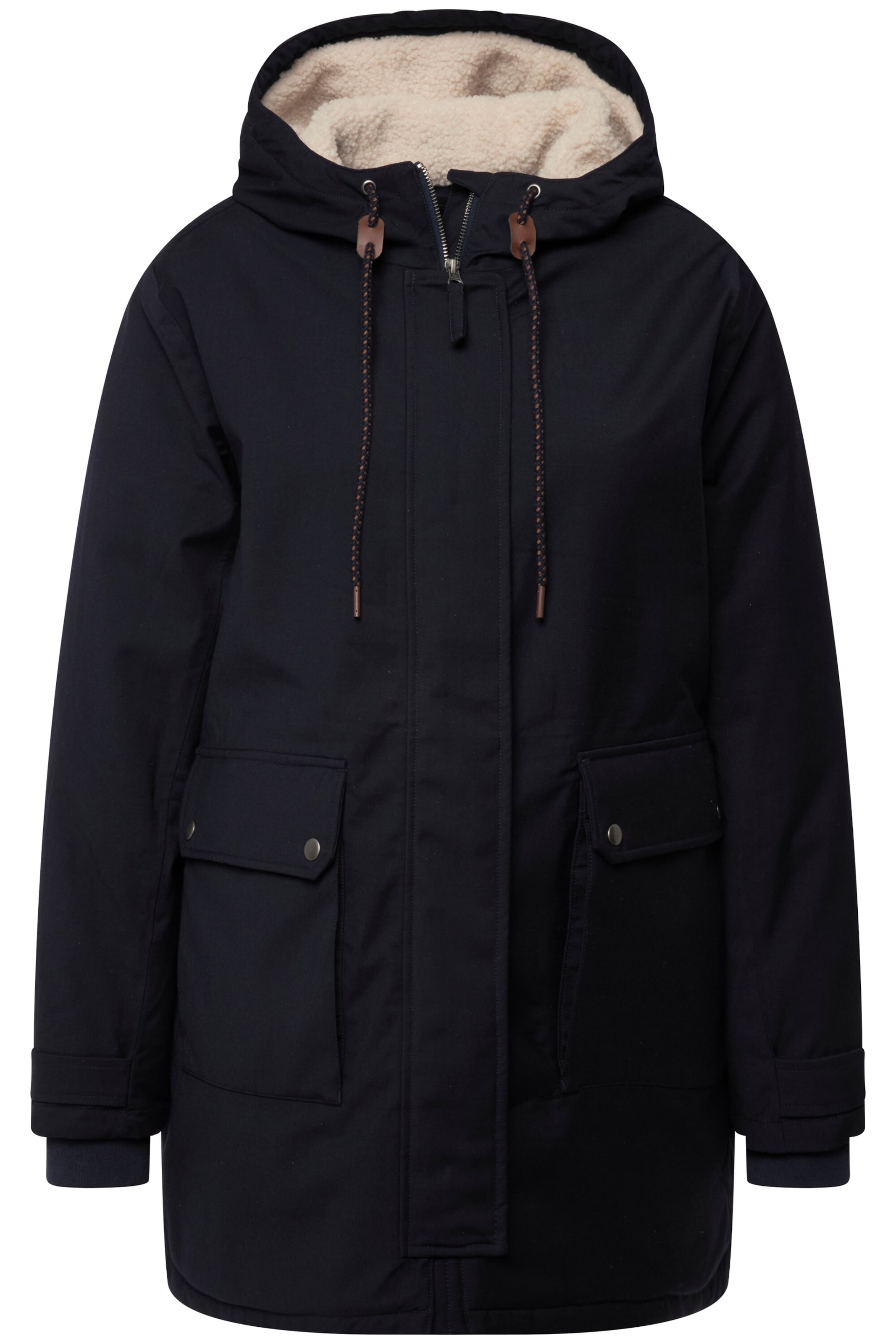 Ulla Popken Weatherproof jacket in Blue: front