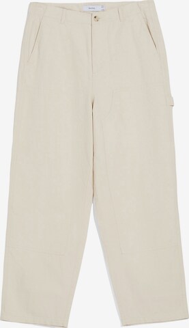 Loosefit Pantalon Bershka en beige : devant