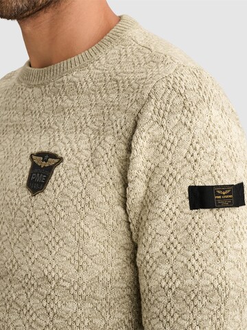 PME Legend Trui 'Pullover with gradient and tape detail' in Beige