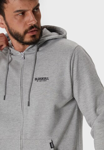 Oldskull Zip-Up Hoodie 'Basic Osk Logo' in Grey