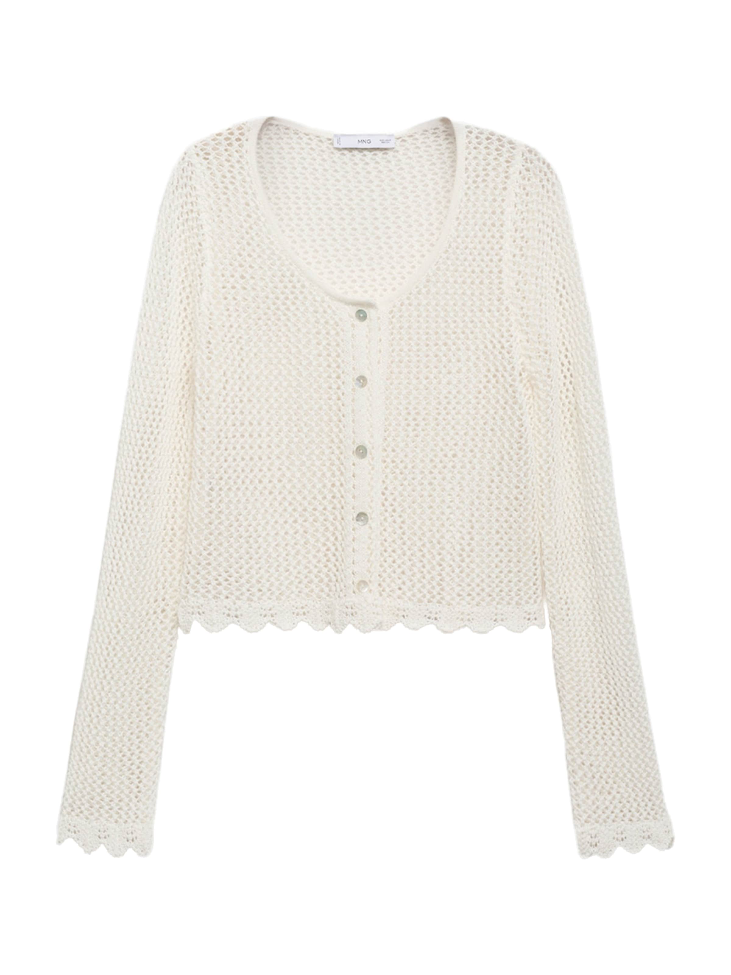 MANGO Cardigan 'PAQUI' i hvid: forside