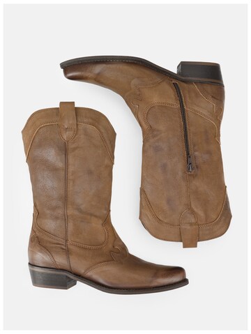 Felmini Wide Fit Cowboy Boots in Brown