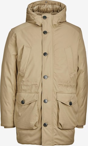 JACK & JONES Winter parka 'CLEMENT' in Brown: front